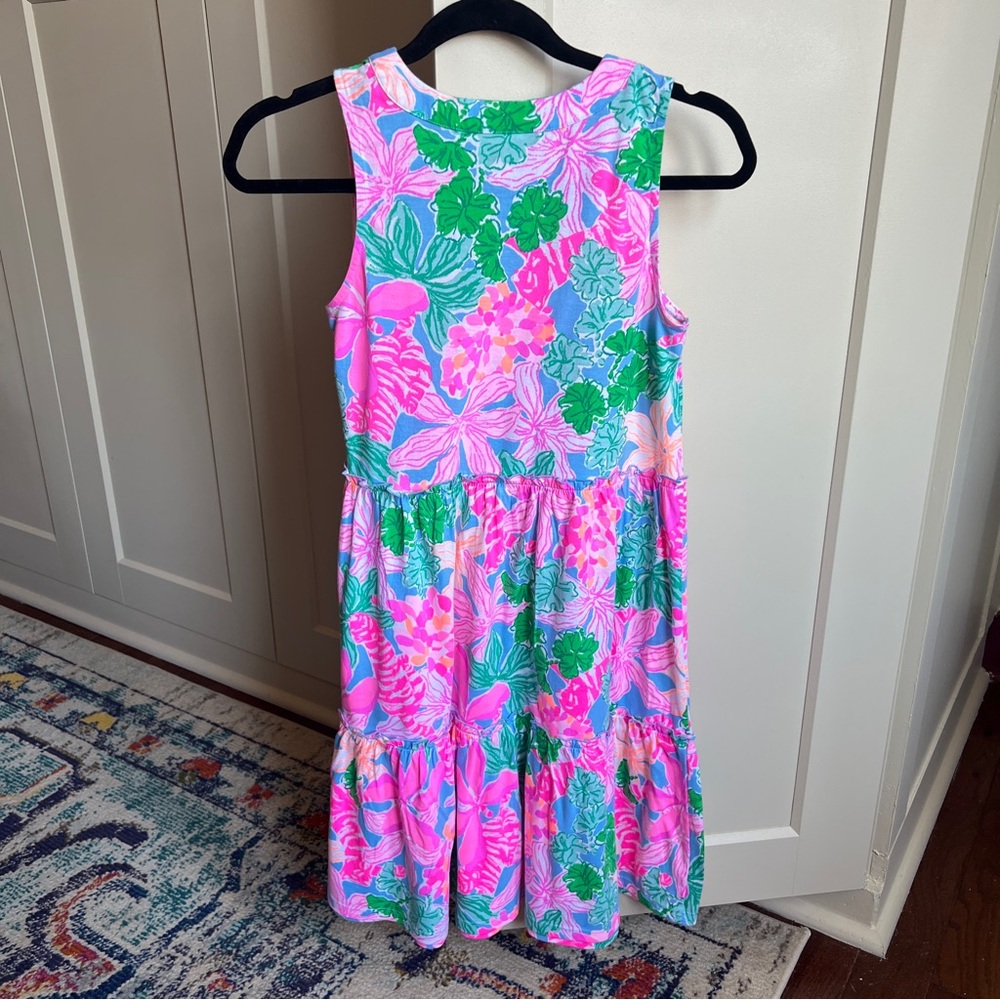 Lilly Pulitzer Lorina Floral V-Neck Tiered Swing Dress in Multi Tigers Lair xxs - Picture 3 of 8